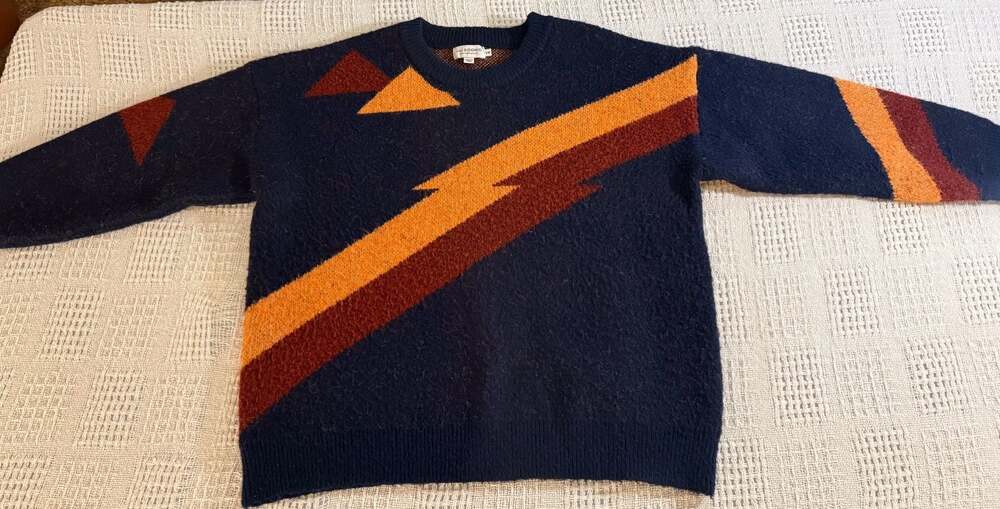 Lili Sidonio by Molly Bracken Geometric Flash Crewneck Sweater
